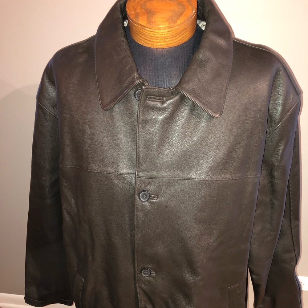 Like new rbm brown leather coat